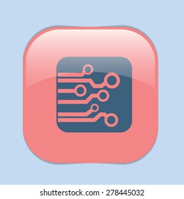 Circuit board sign icon. Technology scheme symbol. 