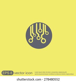 Circuit board sign icon. Technology scheme symbol. 