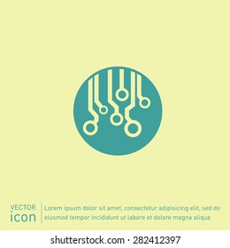 Circuit board sign icon. Technology scheme symbol. 