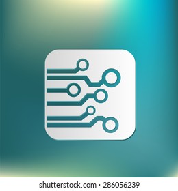 Circuit board sign icon. Technology scheme symbol. 