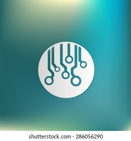 Circuit board sign icon. Technology scheme symbol. 