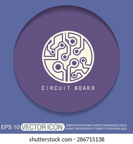 Circuit board sign icon. Technology scheme symbol. 