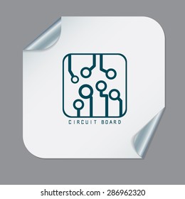 Circuit board sign icon. Technology scheme symbol. 