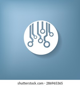 Circuit board sign icon. Technology scheme symbol. 