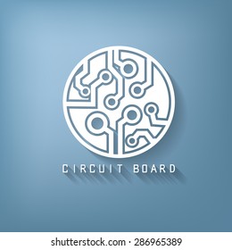 Circuit board sign icon. Technology scheme symbol. 