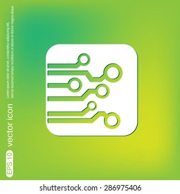 Circuit board sign icon. Technology scheme symbol. 
