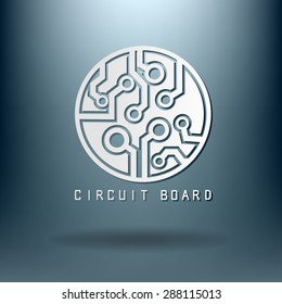 Circuit board sign icon. Technology scheme symbol. 