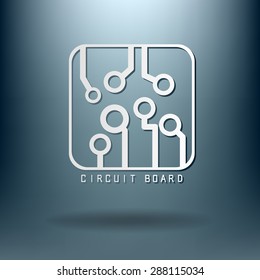 Circuit board sign icon. Technology scheme symbol. 