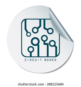 Circuit board sign icon. Technology scheme symbol. 