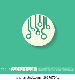 Circuit board sign icon. Technology scheme symbol. 