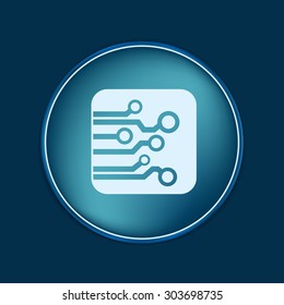 Circuit board sign icon. Technology scheme symbol. 