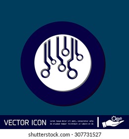 Circuit board sign icon. Technology scheme symbol. 
