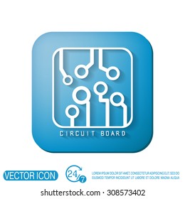 Circuit board sign icon. Technology scheme symbol. 