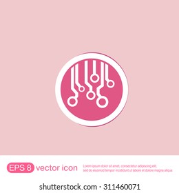 Circuit board sign icon. Technology scheme symbol. 
