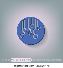 Circuit board sign icon. Technology scheme symbol. 
