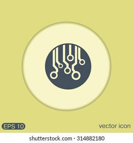 Circuit board sign icon. Technology scheme symbol. 
