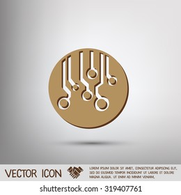 Circuit board sign icon. Technology scheme symbol. 