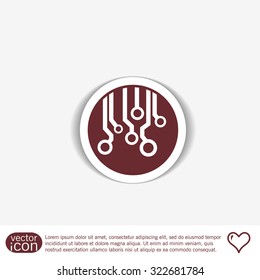 Circuit board sign icon. Technology scheme symbol. 