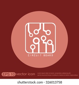 Circuit board sign icon. Technology scheme symbol. 
