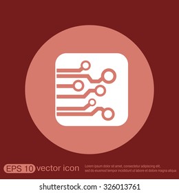 Circuit board sign icon. Technology scheme symbol. 