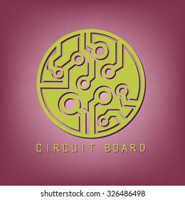 Circuit board sign icon. Technology scheme symbol. 