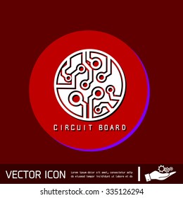 Circuit board sign icon. Technology scheme symbol. 
