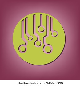 Circuit board sign icon. Technology scheme symbol. 