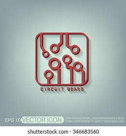 Circuit board sign icon. Technology scheme symbol. 