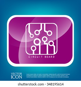 Circuit board sign icon. Technology scheme symbol. 