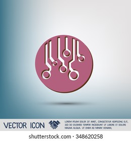 Circuit board sign icon. Technology scheme symbol. 