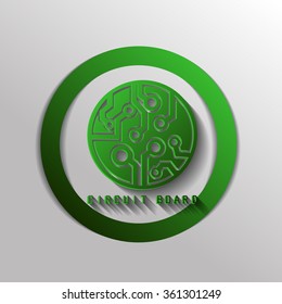 Circuit board sign icon. Technology scheme symbol. 