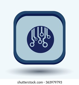 Circuit board sign icon. Technology scheme symbol. 