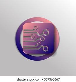 Circuit board sign icon. Technology scheme symbol. 