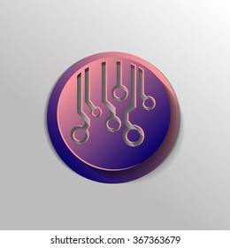 Circuit board sign icon. Technology scheme symbol. 