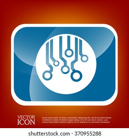 Circuit board sign icon. Technology scheme symbol. 