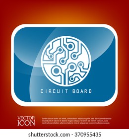 Circuit board sign icon. Technology scheme symbol. 