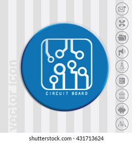 Circuit board sign icon. Technology scheme symbol. 
