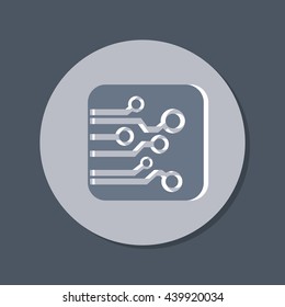 Circuit board sign icon. Technology scheme symbol. 