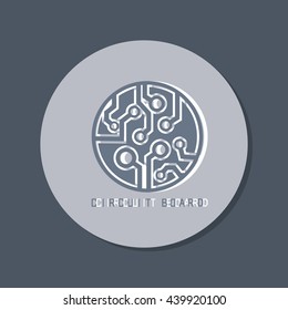 Circuit board sign icon. Technology scheme symbol. 