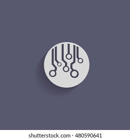 Circuit board sign icon. Technology scheme symbol. 