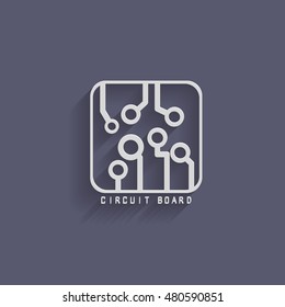Circuit board sign icon. Technology scheme symbol. 