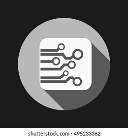 Circuit board sign icon. Technology scheme symbol. 