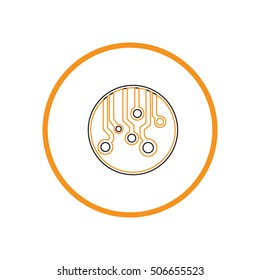 Circuit board sign icon. Technology scheme symbol. 