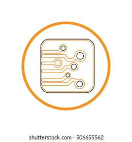 Circuit board sign icon. Technology scheme symbol. 