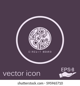 Circuit board sign icon. Technology scheme symbol. 