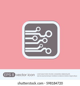 Circuit board sign icon. Technology scheme symbol. 
