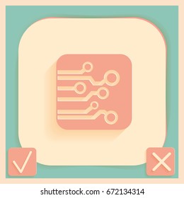 Circuit board sign icon. Technology scheme symbol. 