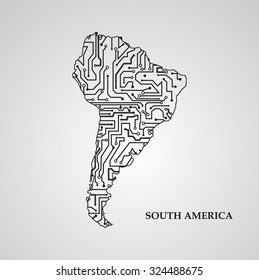 Circuit board South America eps 10, vector elegant illustration