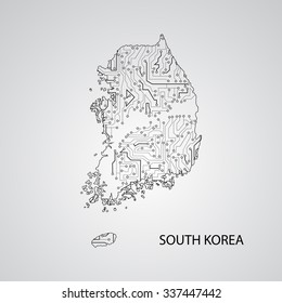 Circuit board South Korea eps 10, vector elegant illustration