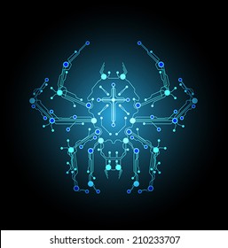 circuit board spider background